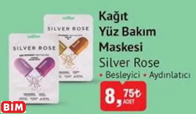SİLVER ROSE KAĞIT YÜZ BAKIM MASKESİ SİLVER ROSE KAĞIT YÜZ BAKIM MASKESİ